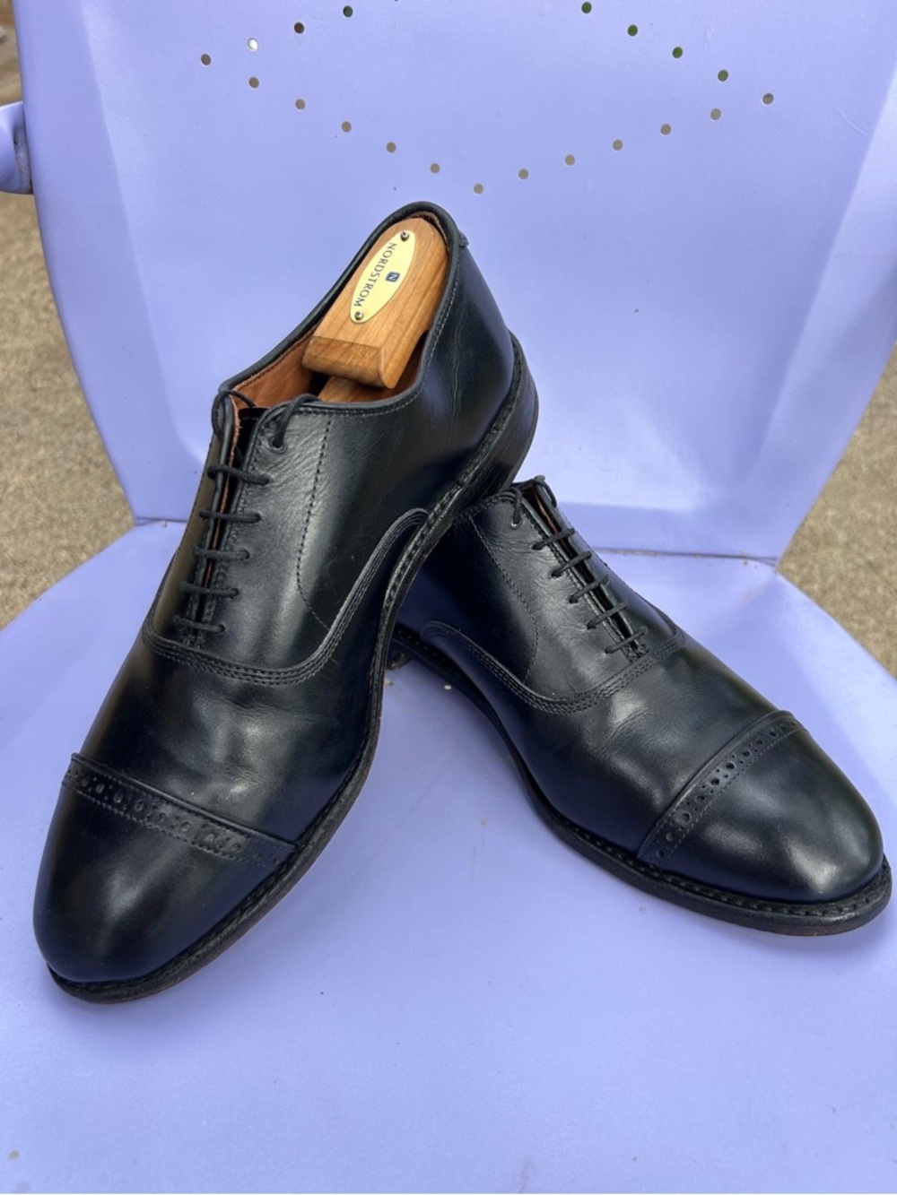 Allen Edmonds Fifth Avenue Shoes Mens 9 3E Black Leather Cap Toe Oxford Dress